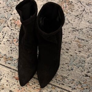 BCBG Black Sock Bootie Heels with Zipper